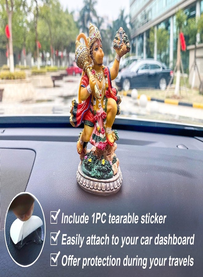 BangBangDa Lord Hanuman for Car Dashboard - 3.9" H Small Flying Hanuman Idol Statue for Vehicle Decor Hindu God Father’s Day Mother’s Day Diwali Birthday Gifts for Indian People Altar Pooja - Image 4